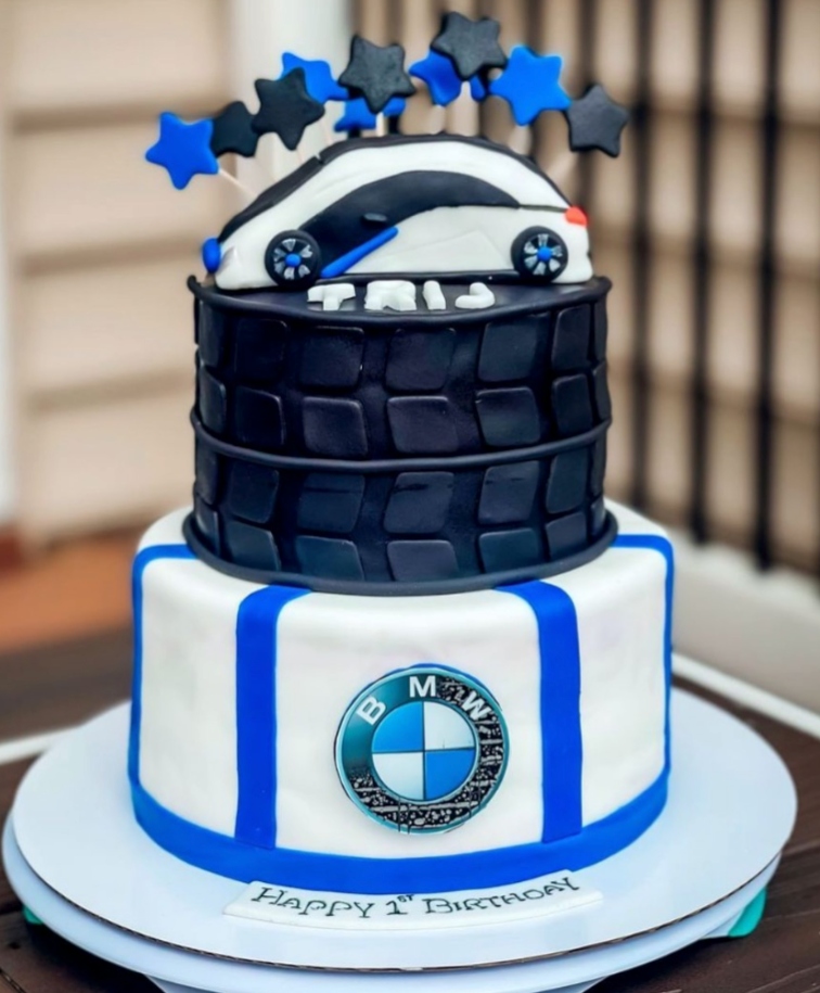 BMW Racing Car Theme Cake