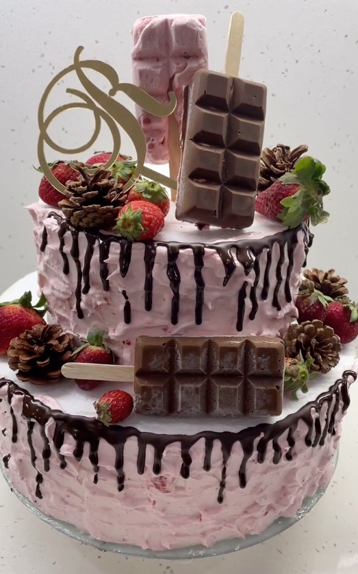 Strawberry Chocolate Popsicle Cake