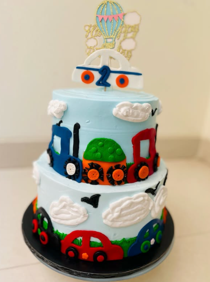 Toddler Toy Cars & Balloon Birthday Cake